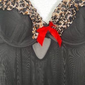 Red Ribbon and Leopard Lingerie